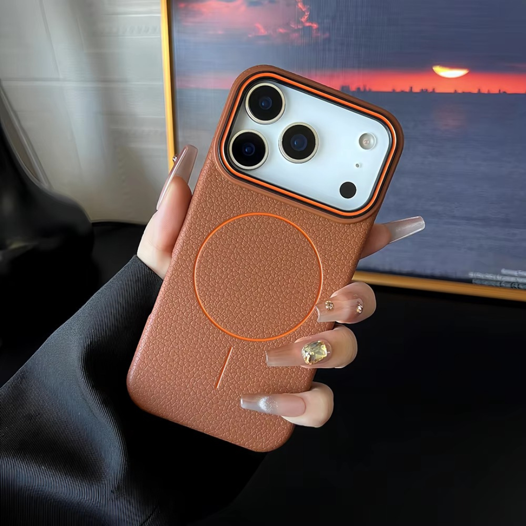 Luxury Leather MagSafe iPhone Case